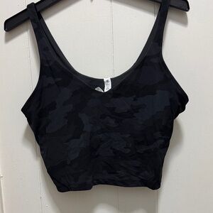 Lululemon Black Camouflage Crop Top